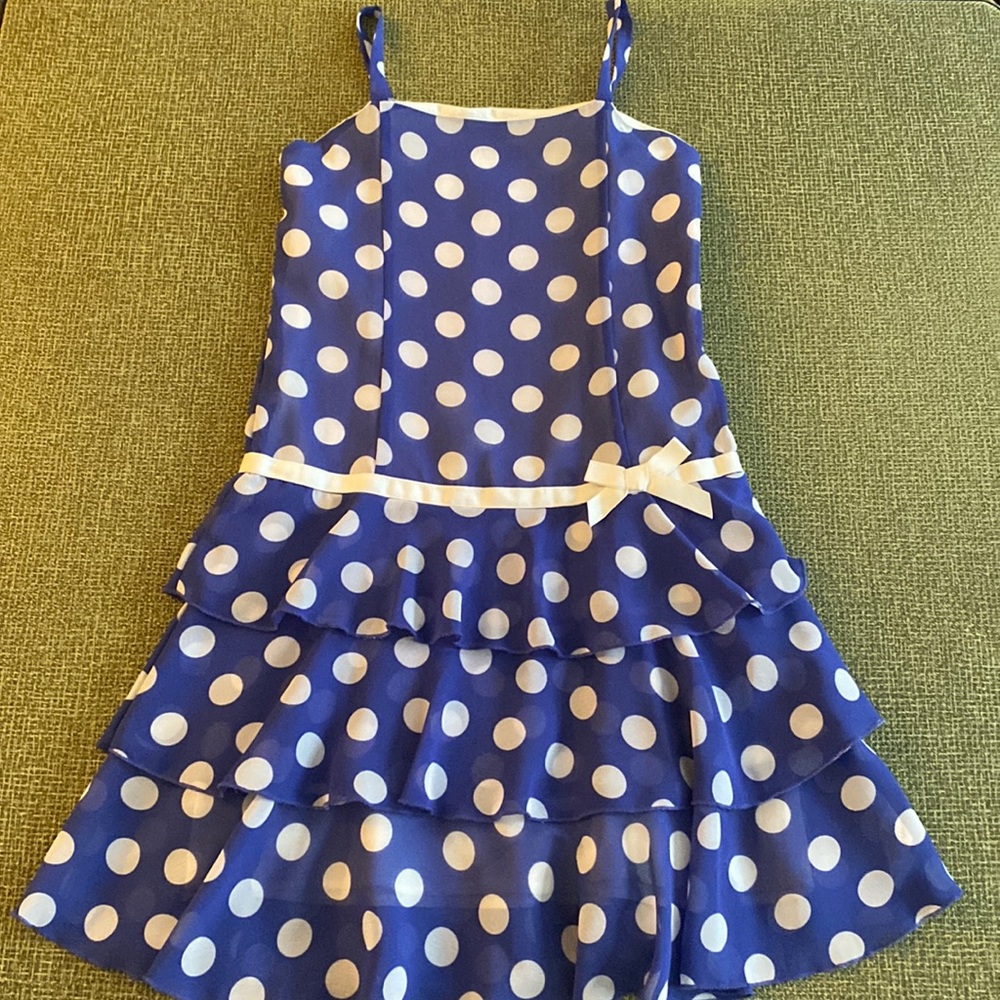 The Children’s Place Girl’s Blue and White Polka Dot Dress